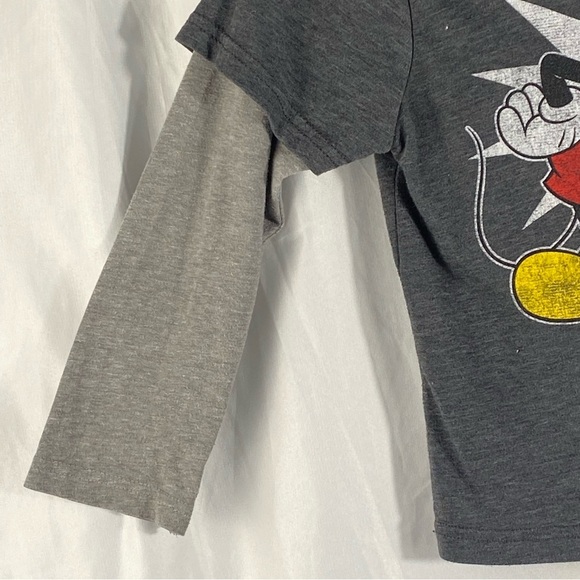 Disney Mickey Mouse Dark Gray and Light Gray Long Sleeve Tee Size 5T - Picture 5 of 16